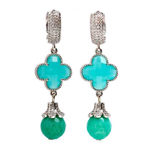 Серьги Beatrici Lux BL2450 голубые в SELA