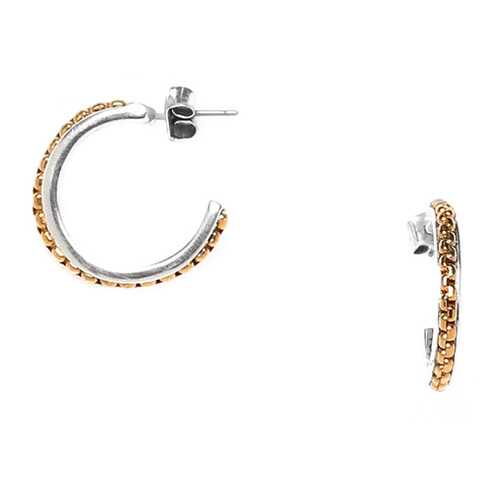Серьги женские ORI TAO OT-12-29282 серебристые/золотистые в SELA