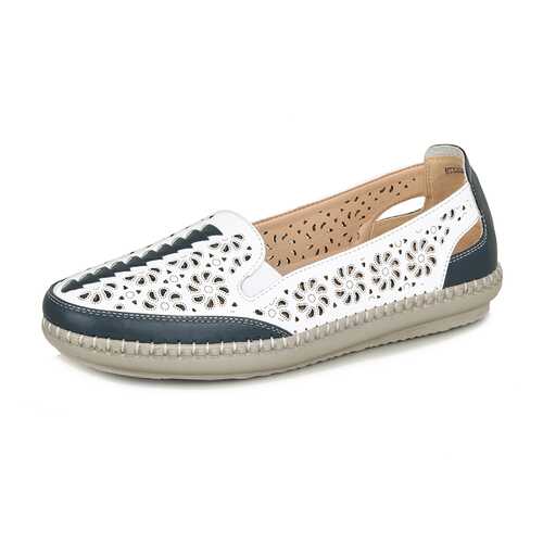 Мокасины женские T.Taccardi HTY20SS-1 белые/синие 40 RU в SELA